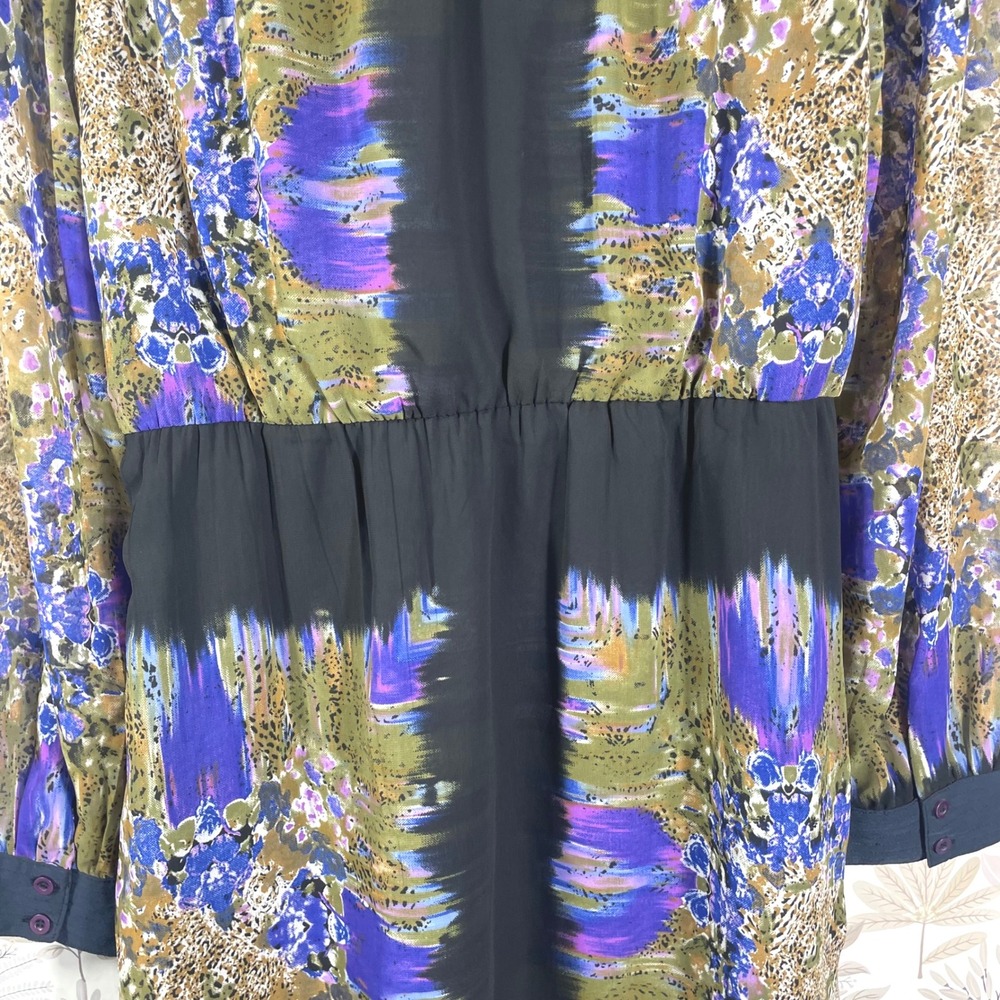 W118 by‎ Walter Baker Abstract Floral Long Sleeve Mini Dress Cut Out Size M - Picture 8 of 10